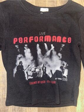 Garage Black Long Sleeve 'Performance' Graphic Tee with Red Print